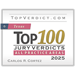 Topverdict.com | Top100 Jury Verdicts All Practice Areas | Carlos R. Cortez | Texas 2025