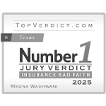 TopVerdict.com | Number 1 Jury Verdict | Insurance Bad Faith | Cortez Law Firm, PLLC | Texas | 2025 | Megna Wadhwani